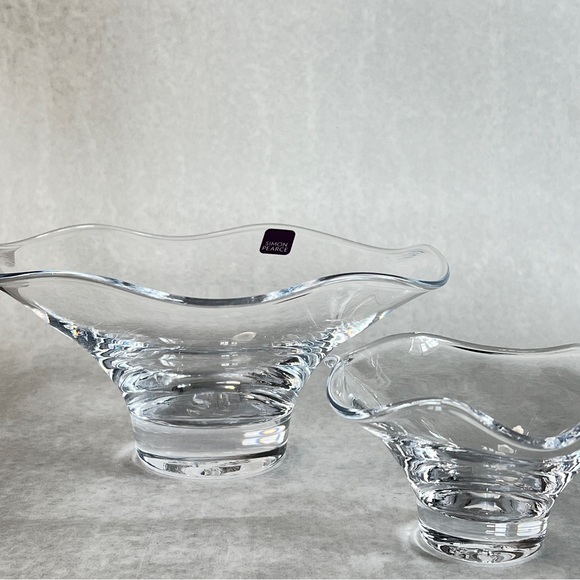 Vintage Simon Pearce Wave Bowls Set of 2 - Large and Small - Picture 8 of 16